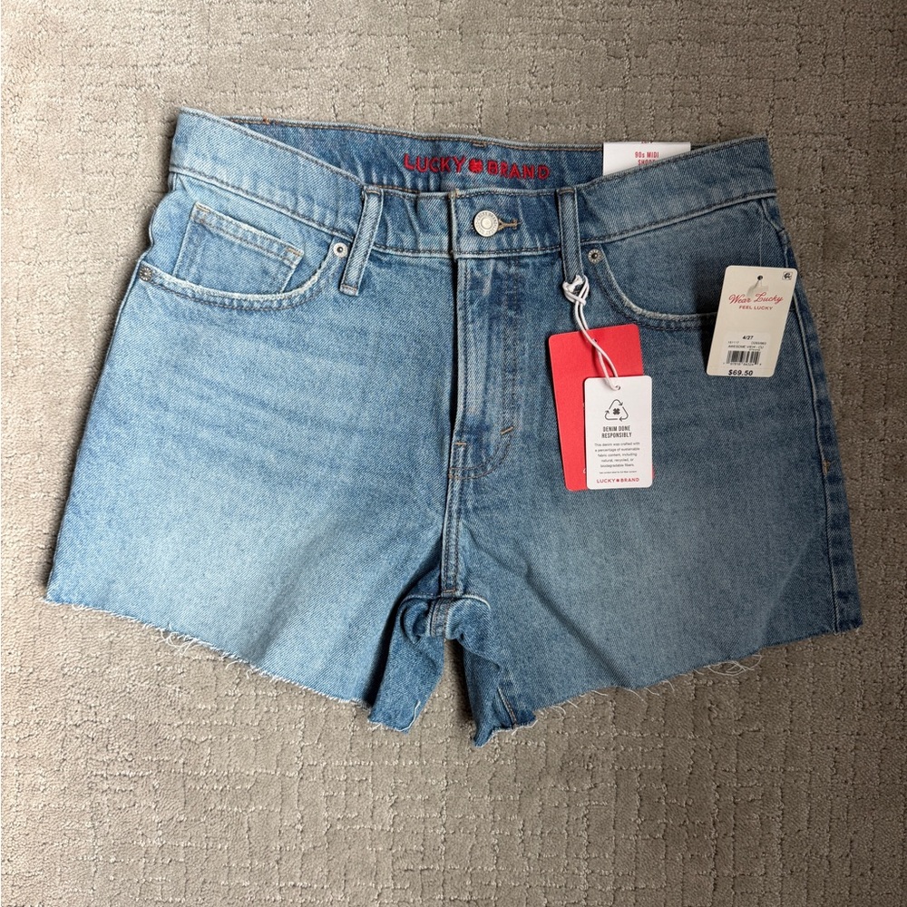 Lucky Brand Mid Wash Denim Cutoff Shorts